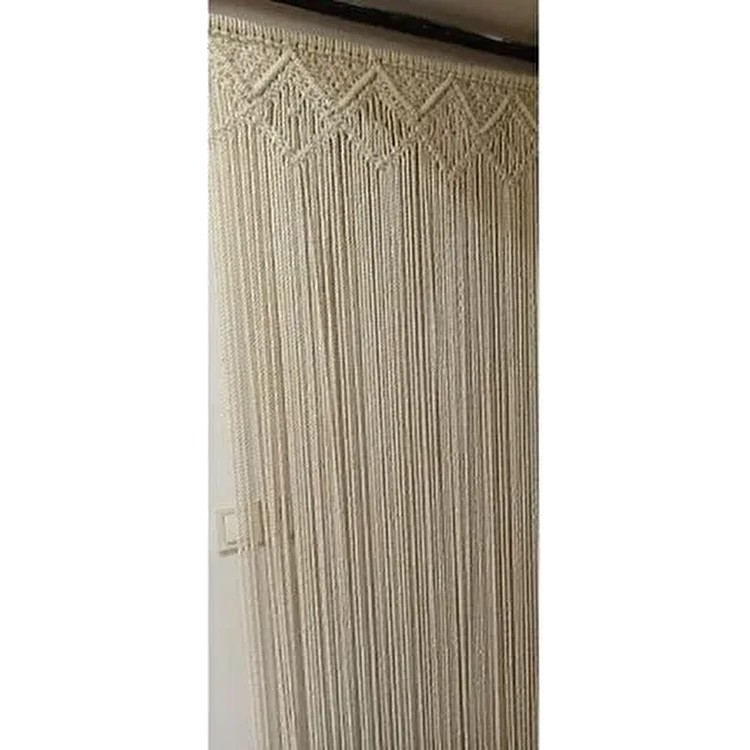 CESSEHOME Ekru Makrome Kapı Perdesi Tek Kanat Düz Desen Kırışmaz Özellikli 90 x 200 cm Perde Fiyatı