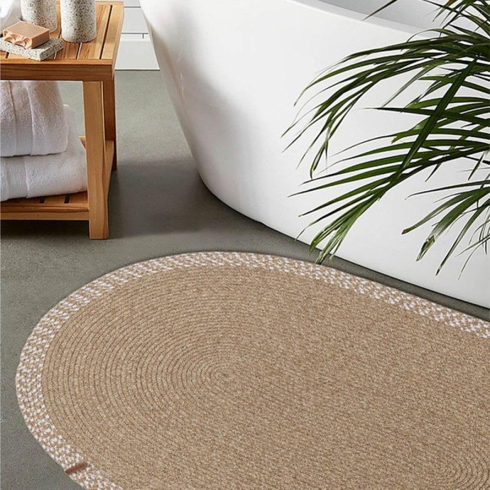 Cesta El Yapımı Pamuklu Natural Bej Jüt Hasır Dekoratif Kilim 9036 - 80 x 120 cm Klozet Takımı Fiyatı