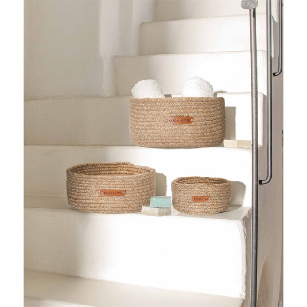 Cesta El Yapımı Pamuklu Natural Hasır Dekoratif Sepet 15cm 9048 - 15 cm - Kahverengi Sepet Fiyatı