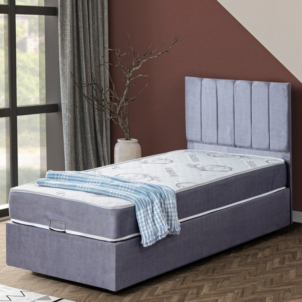 Cesur Cesur İkili Set, Baza Başlık Seti, Gri - 90 x 190 cm - Kahverengi Baza Fiyatı