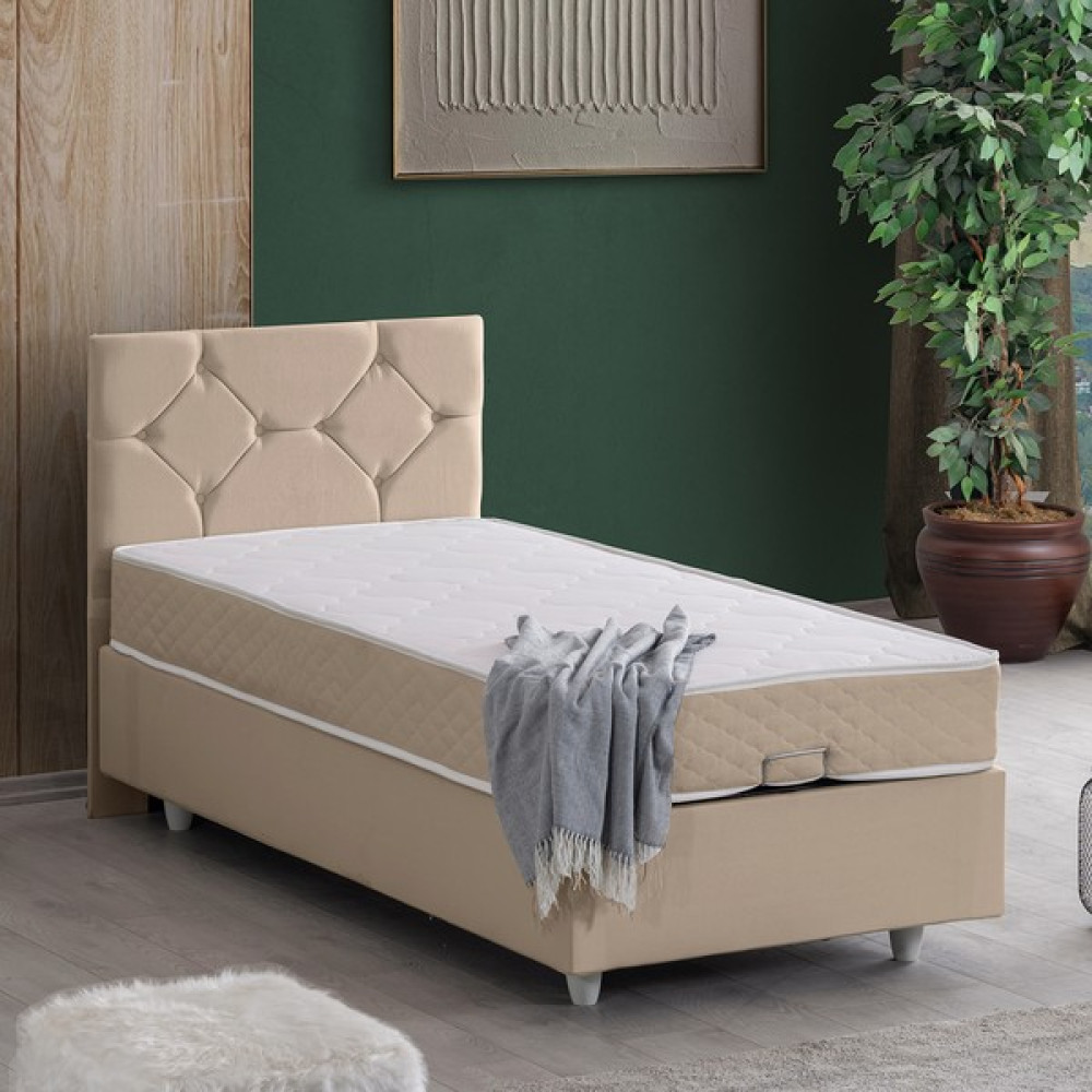 Cesur Glamis İkili Set, Tek Kişilik Baza Başlık Seti Bej - 90 x 190 cm Baza Fiyatı