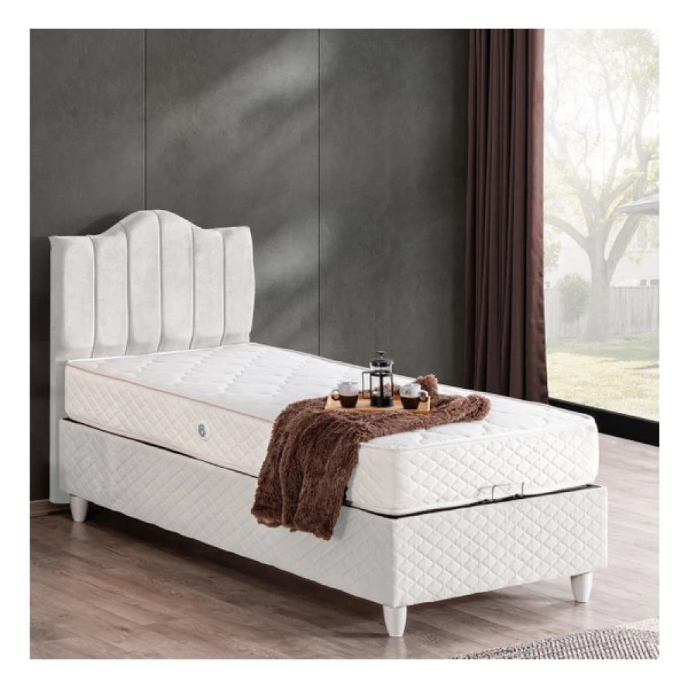 Cesur Trend Tek Kişilik Baza Başlık Letto Yatak Seti, Beyaz - 90 x 190 cm Baza Fiyatı