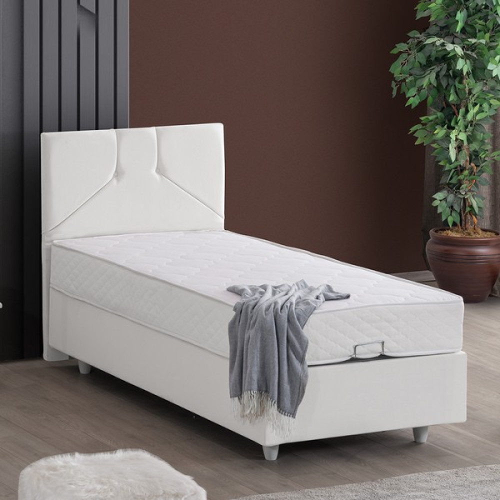 Cesur Wick Tek Kişilik Baza Başlık Letto Yatak Seti Beyaz - 90 x 190 cm Baza Fiyatı