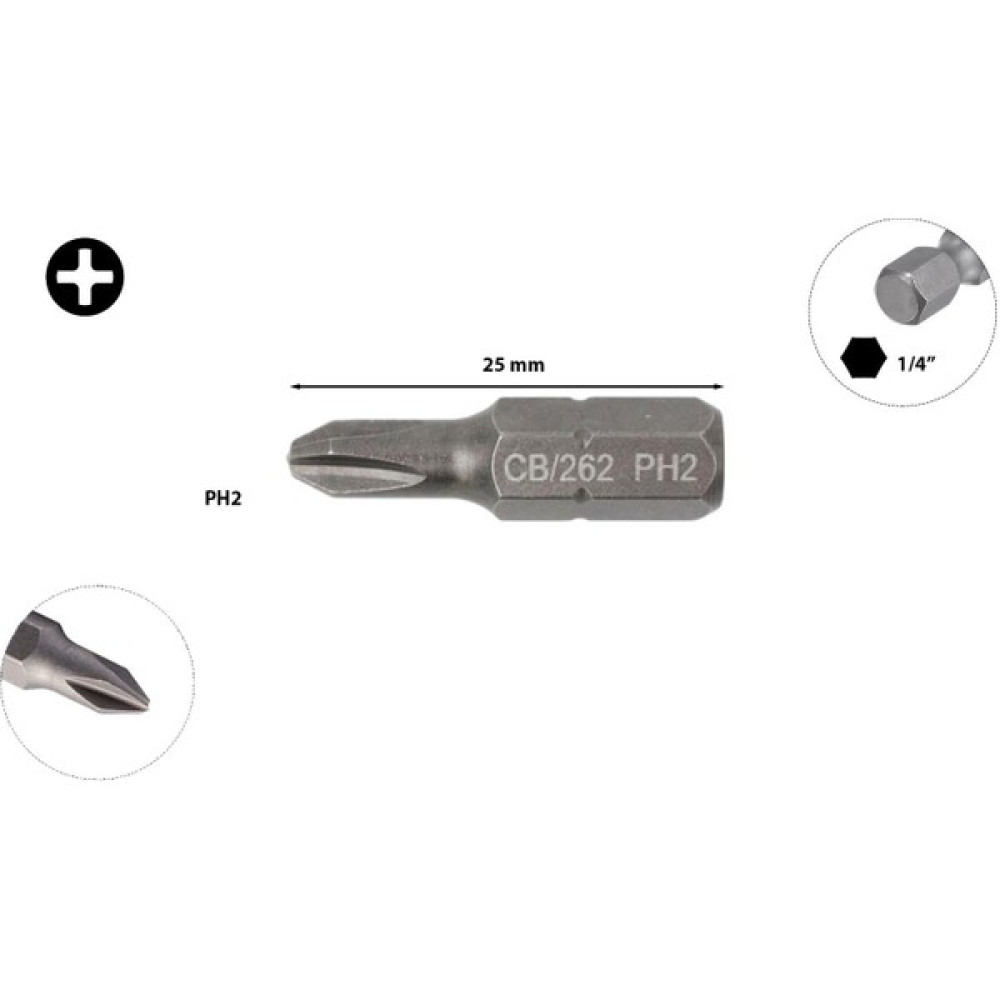 Ceta Form Ph2 x 25 mm Yıldız Bits Uç (Düşük Çap) CB/262 Oto Boyaları Fiyatı