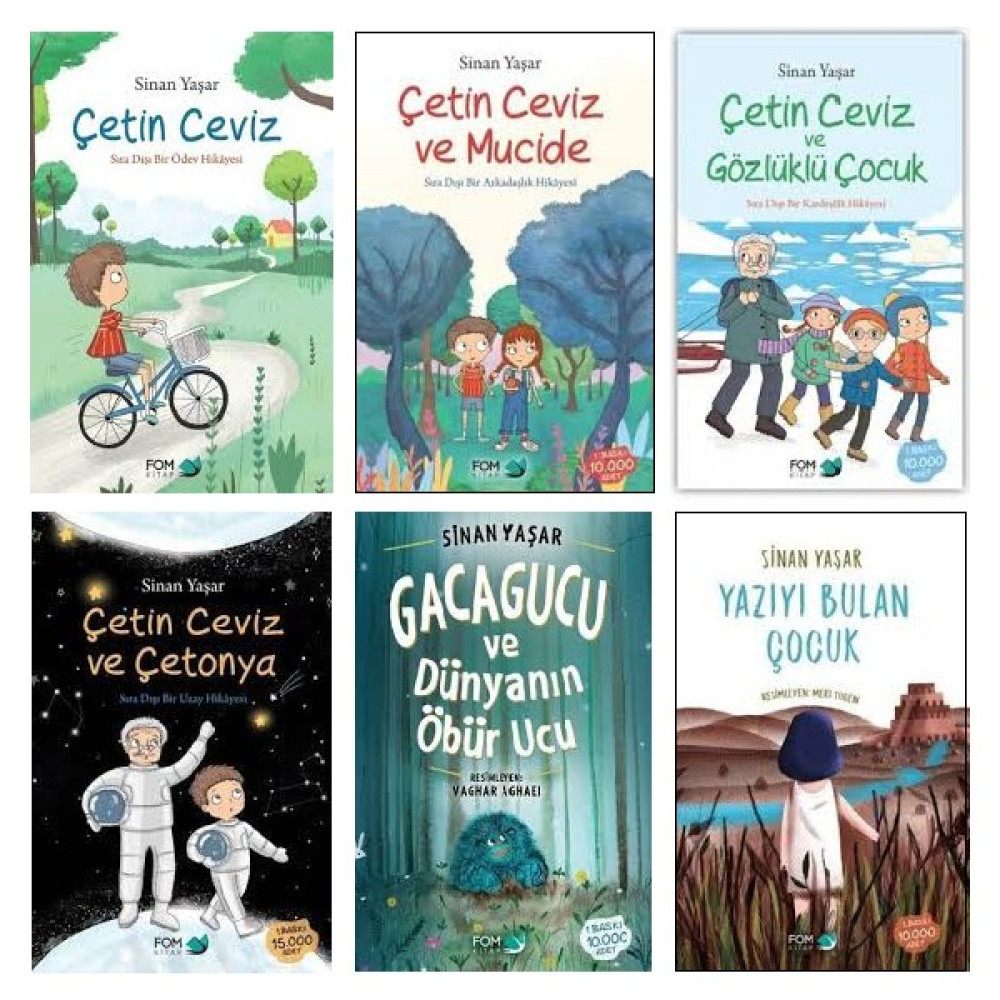 Çetin Ceviz - Çetin Ceviz ve Mucide - Çetin Ceviz ve Gözlüklü Çocuk - Çetin Ceviz ve Çetonya - Gacagucu - Yazıyı Bulan Çocuk - Sinan Yaşar 6 Kitap Set Çocuk Öykü Fiyatı