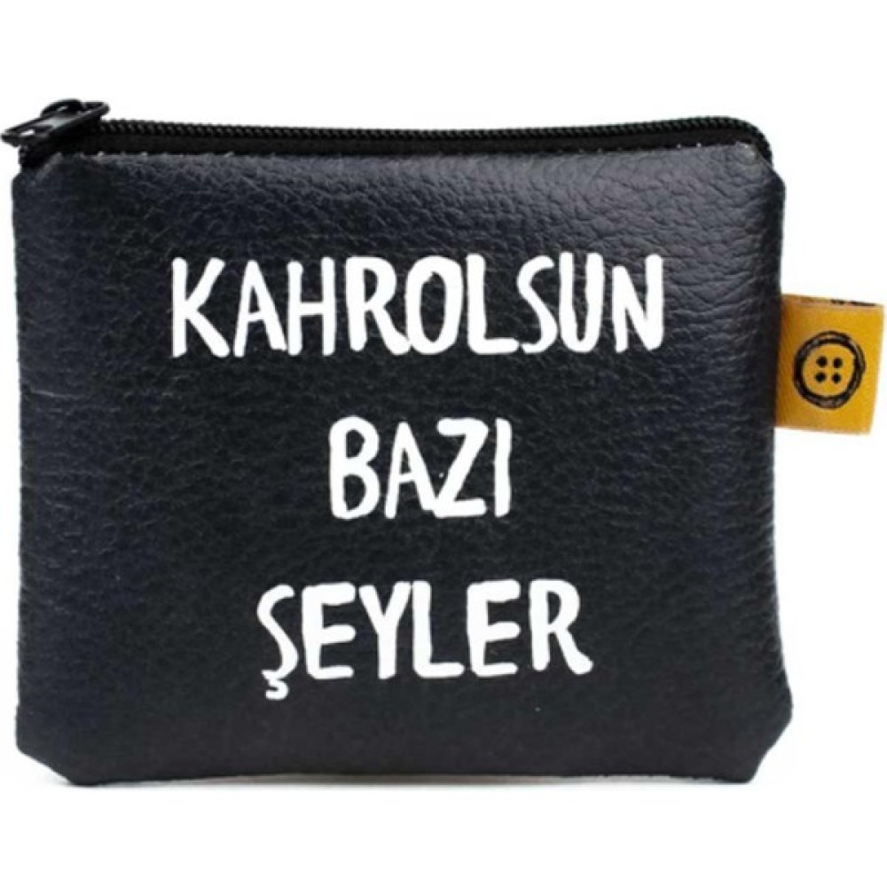 Cetinaccessories Kahrolsun Bazı Şeyler Tasarım Süet Bozuk Para Cüzdanı Bayan Cüzdan Fiyatı