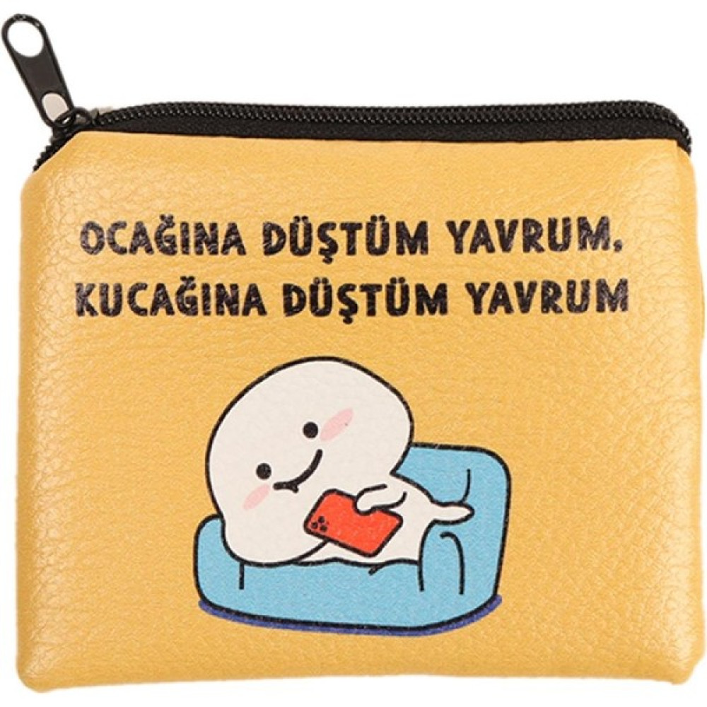 Cetinaccessories Ocağına Düştüm Yavrum Tasarım Süet Bozuk Para Cüzdanı Bayan Cüzdan Fiyatı