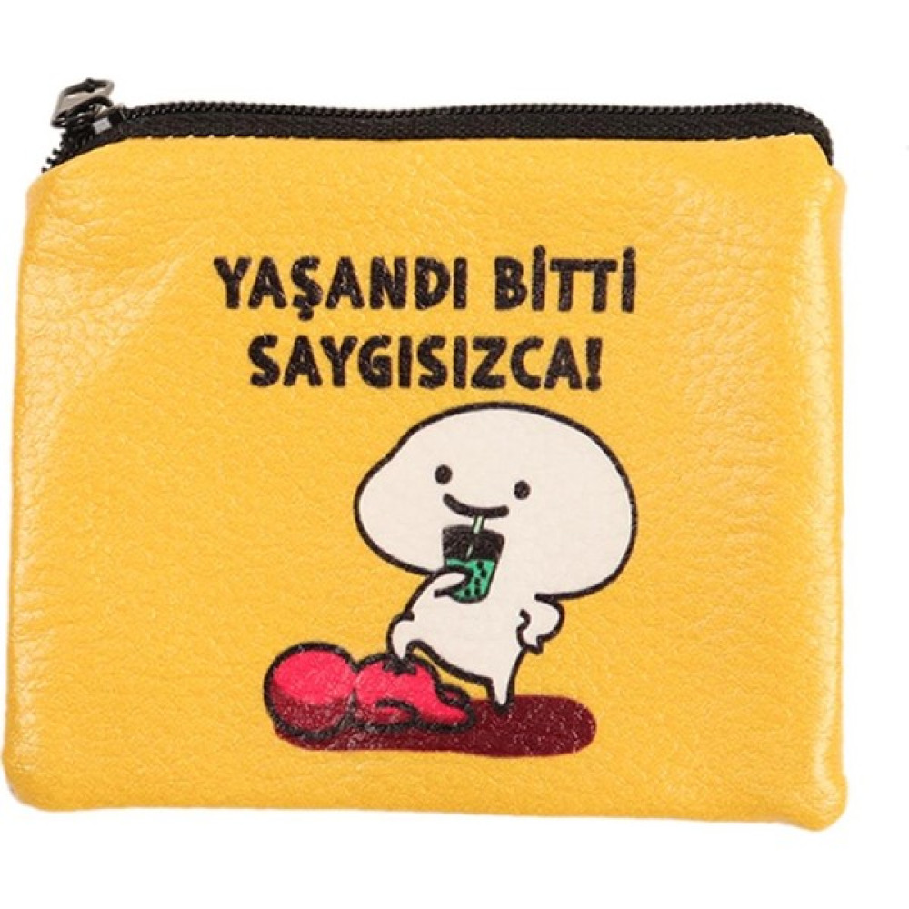 Cetinaccessories Yaşandı Bitti Saygısıca Tasarım Süet Bozuk Para Cüzdanı Bayan Cüzdan Fiyatı