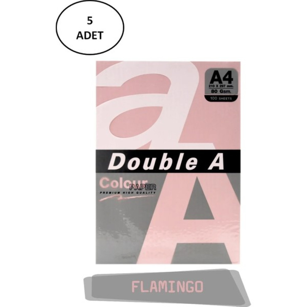 Çetiner Group Double A Renkli Fotokopi Kağıdı 5X100 Lü A4 80 gr Flamingo Fotokopi Kağıdı Fiyatı
