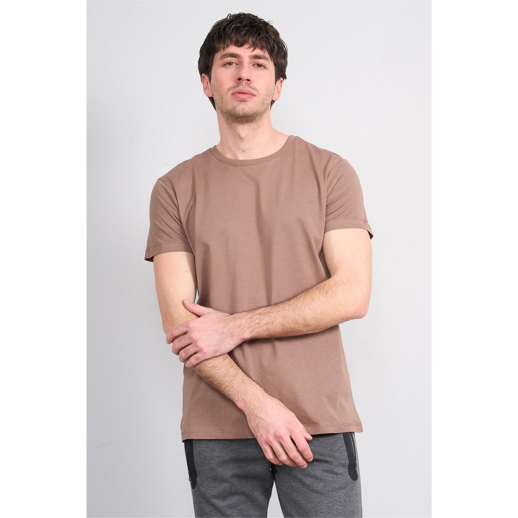 Çetinkaya Mentality 2772 Bisiklet Yaka Slimfit Basic T-Shirt Kakao Giyim & İç Giyim Fiyatı