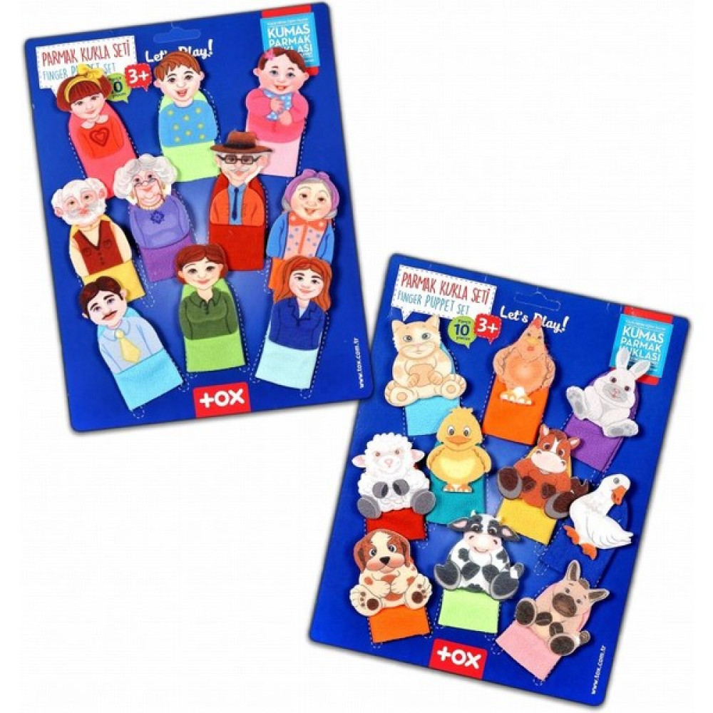 Ceturn Global 2 Set - 20 Parça Evcil Hayvanlar ve Aile Bireyleri Parmak Kukla Bebek Oyuncakları Fiyatı