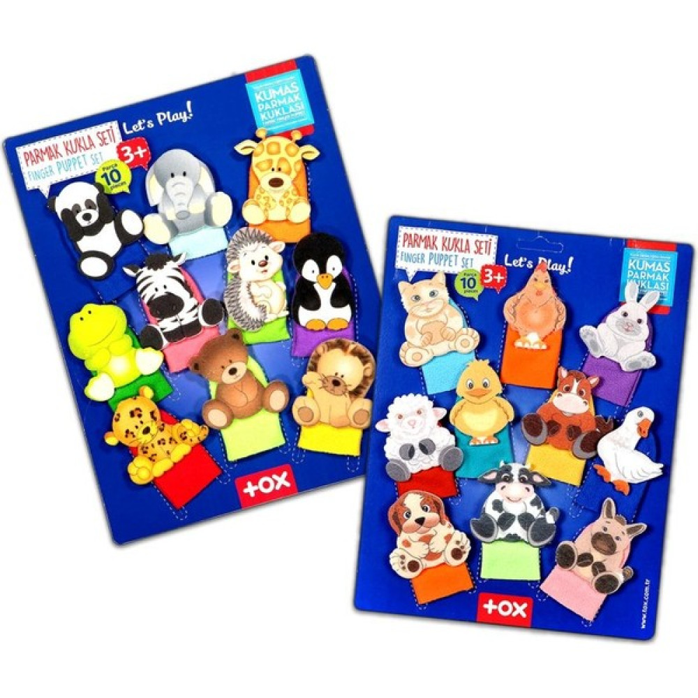 Ceturn Global 2 Set - 20 Parça Evcil Hayvanlar ve Vahşi Hayvanlar Parmak Kukla Bebek Oyuncakları Fiyatı