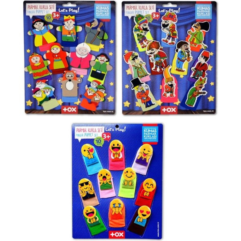 Ceturn Global 3 Set - 30 Parça Masal Kahramanları, Karagöz Hacivat ve Emojiler Parmak Kukla Bebek Oyuncakları Fiyatı