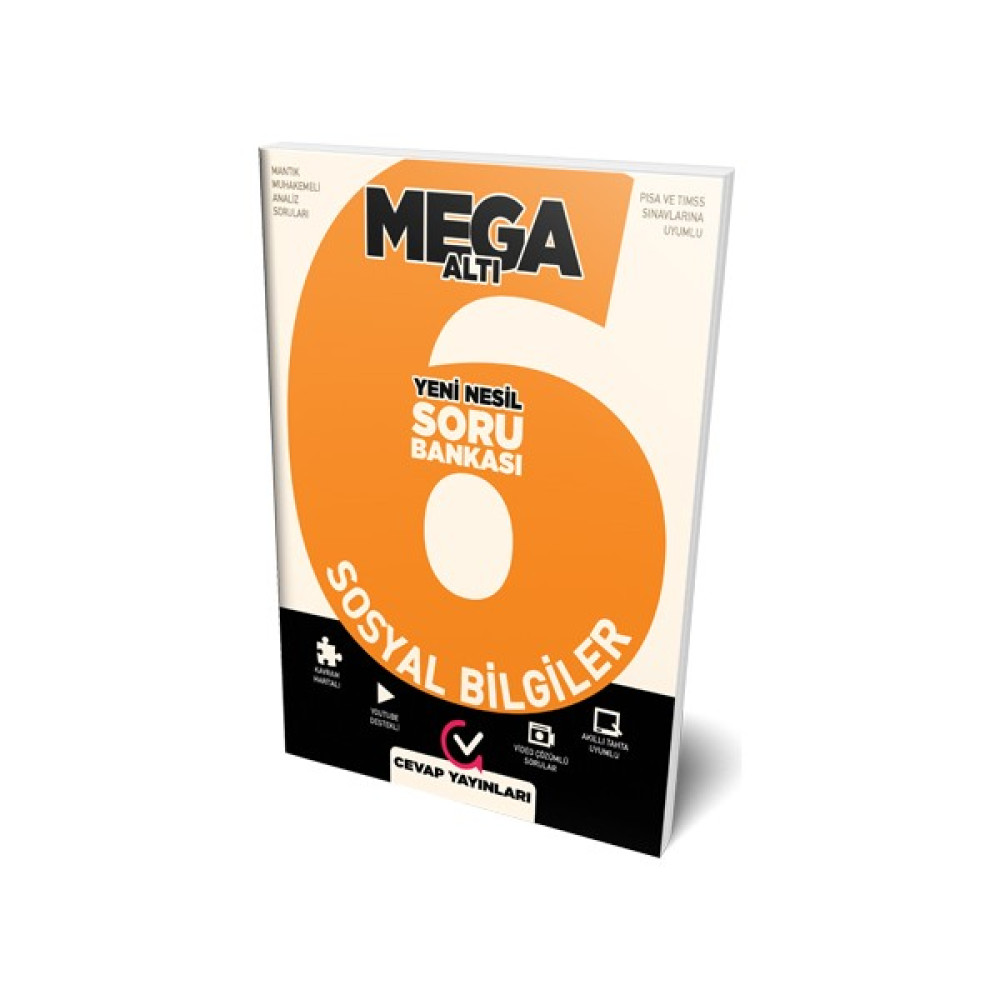 Cevap Yayınları 6.Sınıf Mega 6 Sosyal Bilgiler Soru Bankası Sosyal Bilgiler Fiyatı