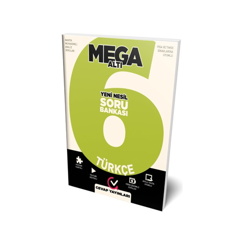 Cevap Yayınları 6.Sınıf Mega 6 Türkçe Soru Bankası Türkçe Fiyatı