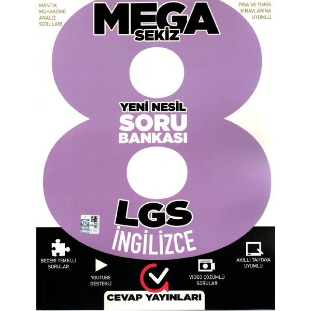 Cevap Yayınları 8. Sınıf Mega Sekiz Yeni Nesil İngilizce Soru Bankası Yabancı Dil Kitapları Fiyatı
