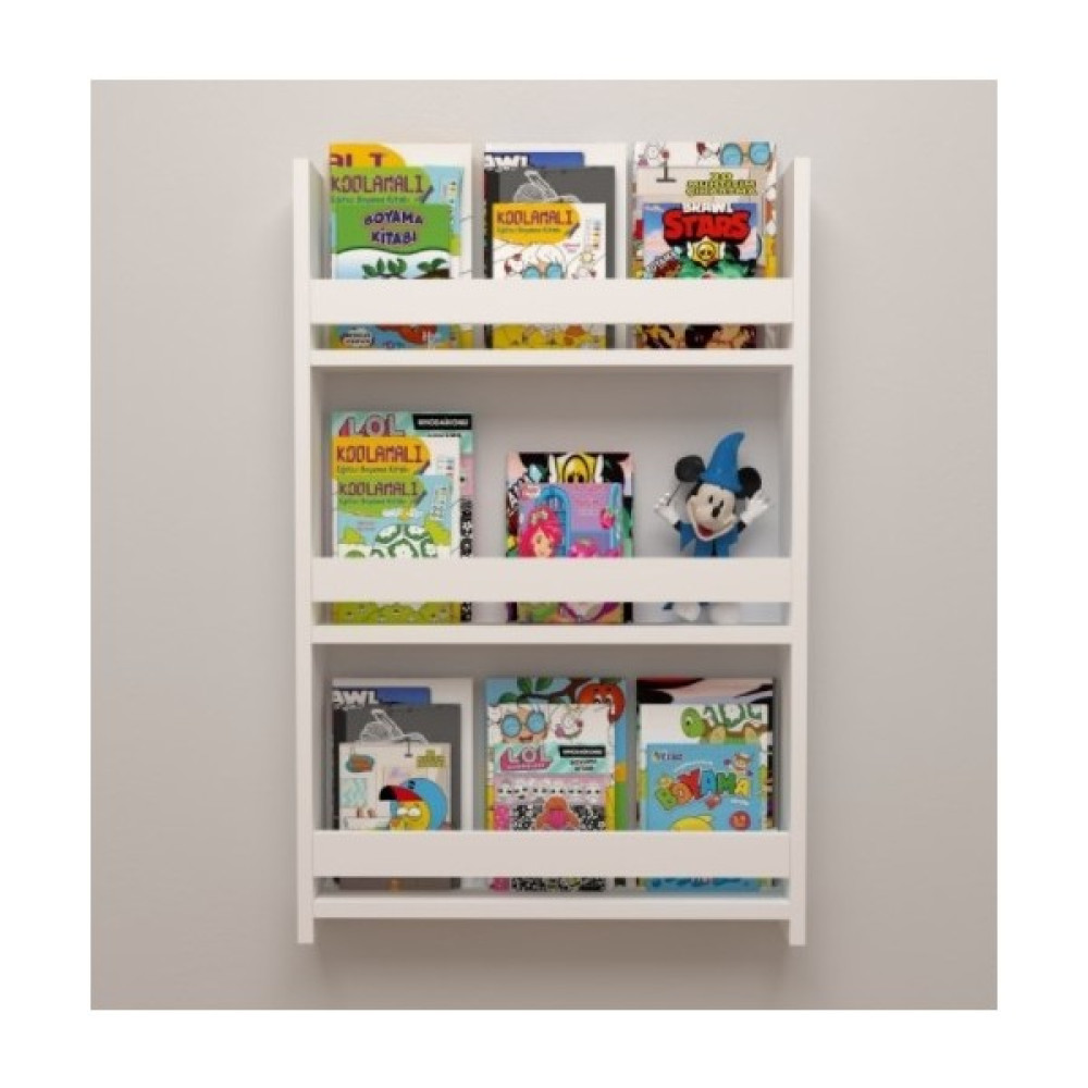 Çevik Sunar Montessori Çocuk Odası Eğitici Kitaplık Rafı - Beyaz Kitaplık Fiyatı