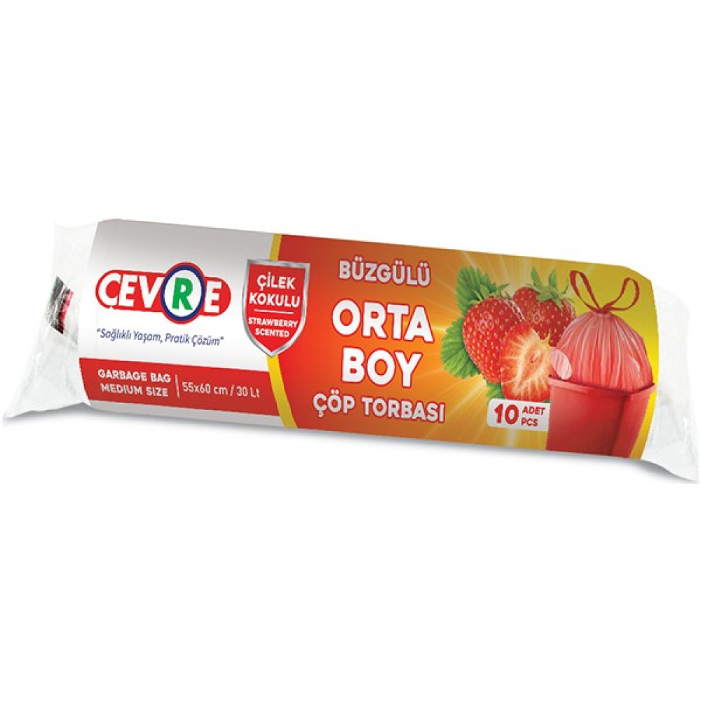 Çevre Büzgülü Çöp Torbası Çilek Kokulu Orta Boy 10'lu 55 x 60 cm Oto Boyaları Fiyatı