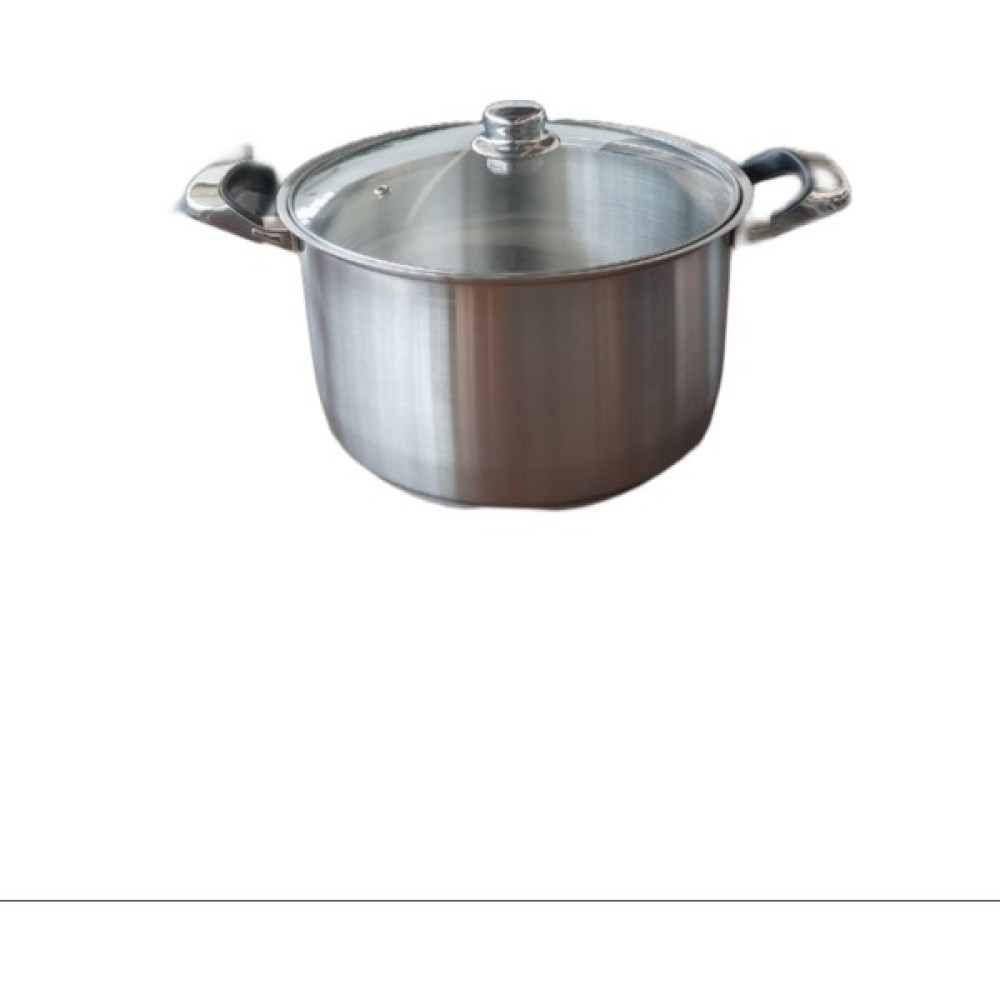 Ceybag Cey-Home Chrome Çelik Cam Kapaklı Aşure Tenceresi 9 kg'lık - Açık Gri - 26 cm Tencereler Fiyatı
