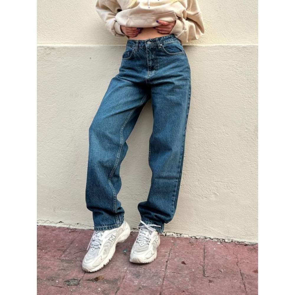 Ceycey Tintli Baggy Jean (Koyu) Kadın Pantolon Fiyatı