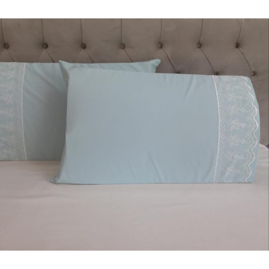 Çeyiz Bahçesi Fransız Güpürlü 2 Li Yastık Kılıfı - 50 x 70 cm - Açık Mavi Yastık Kılıfı Fiyatı