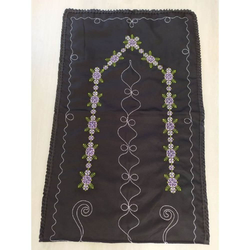 Çeyiz Bahçesi Kanaviçe Nakışlı Seccade - 80 x 135 cm - Lila Seccade Fiyatı