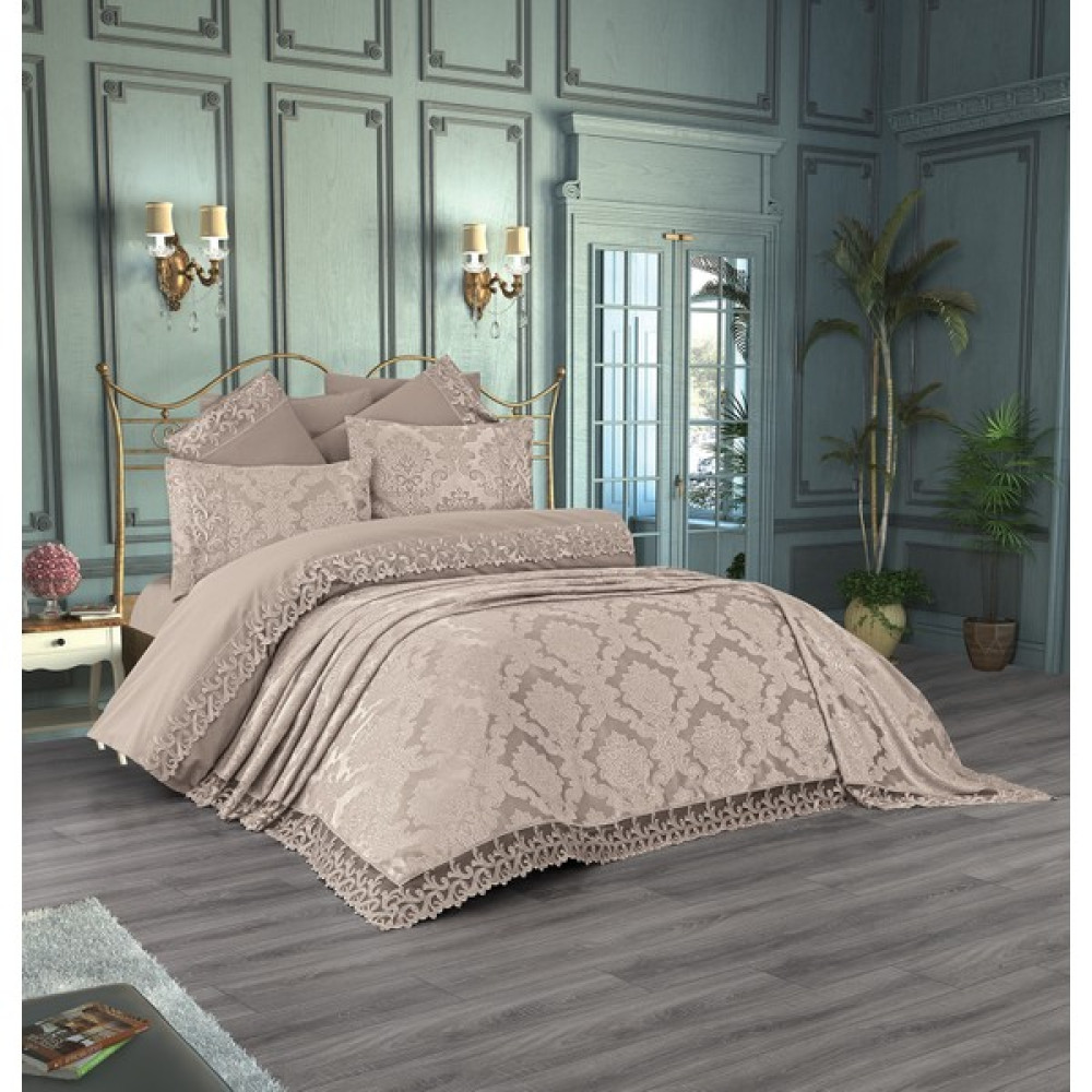 Çeyiz Bahçesi Rose Çift Kişilik 9 Parça Gelin Seti - Cappucino - 240 x 260 cm Yatak Örtüsü Fiyatı