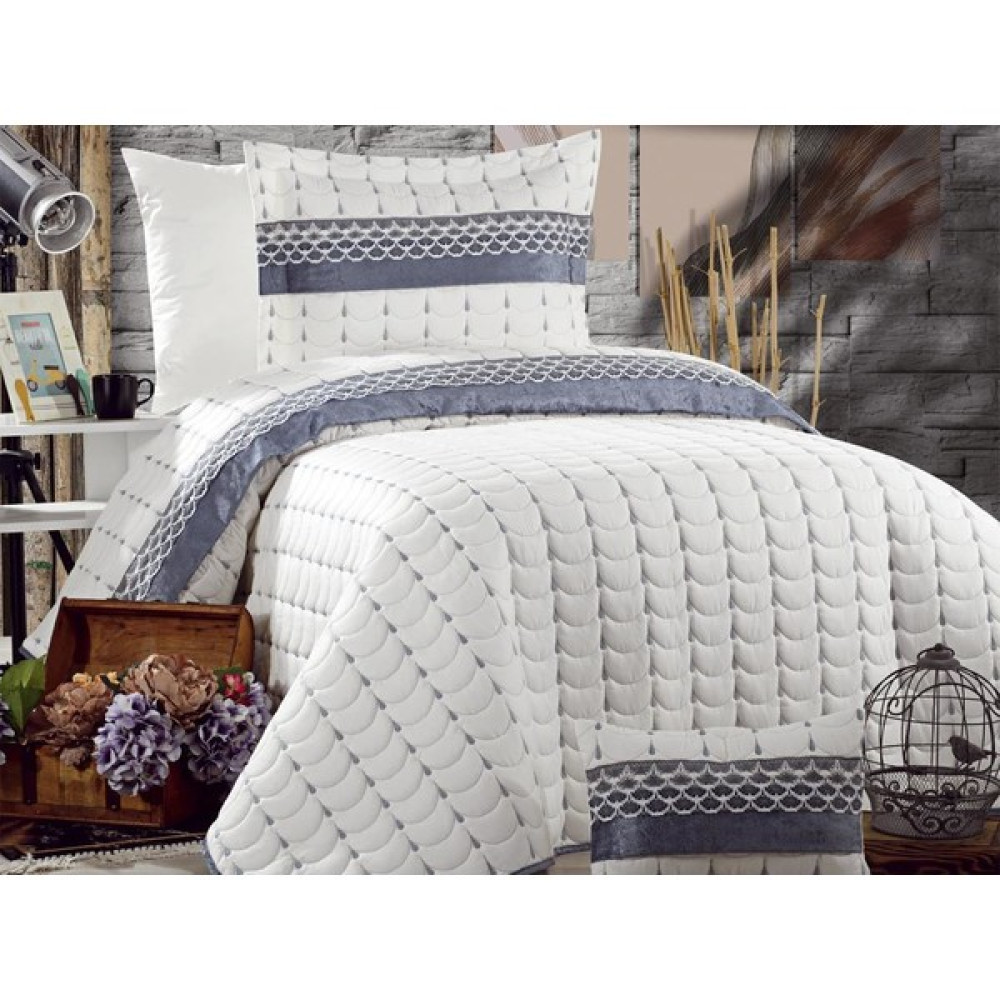Çeyiz Diyarı Colors Micro Tek Kişilik Yatak Örtüsü Krem Gri - 180 x 240 cm Yatak Örtüsü Fiyatı