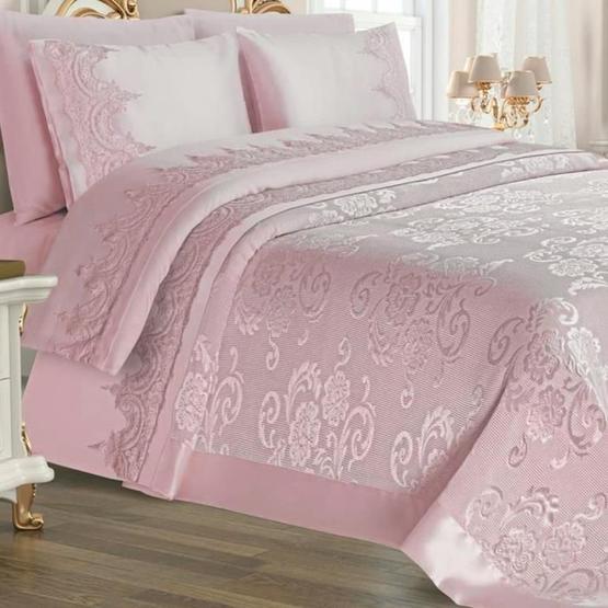 Çeyiz Diyarı Violet Pudra Pike Takımı 6 Parça