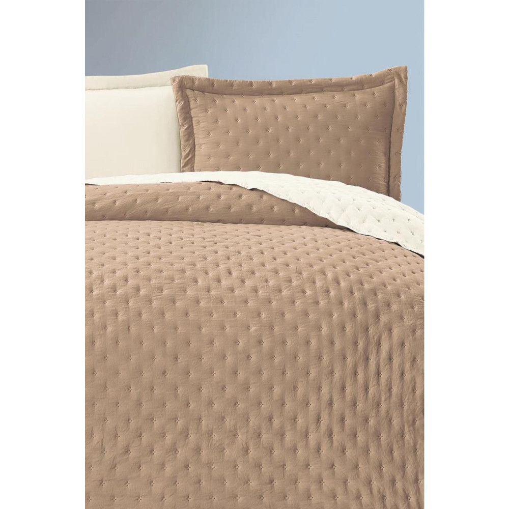 Çeyiz Diyarı Washed Soft Çift Taraflı Çift Kişilik Yatak Örtüsü Bej Yatak Örtüsü Fiyatı