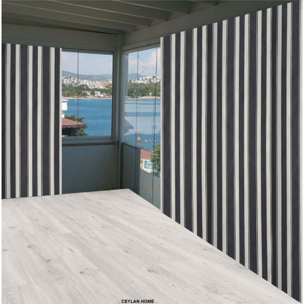 Ceylan Home Balkon Perdesi Brandası Her Ölçüde Özel Dikim Gri Beyaz - 100 x 250 cm Güneşlik Fiyatı