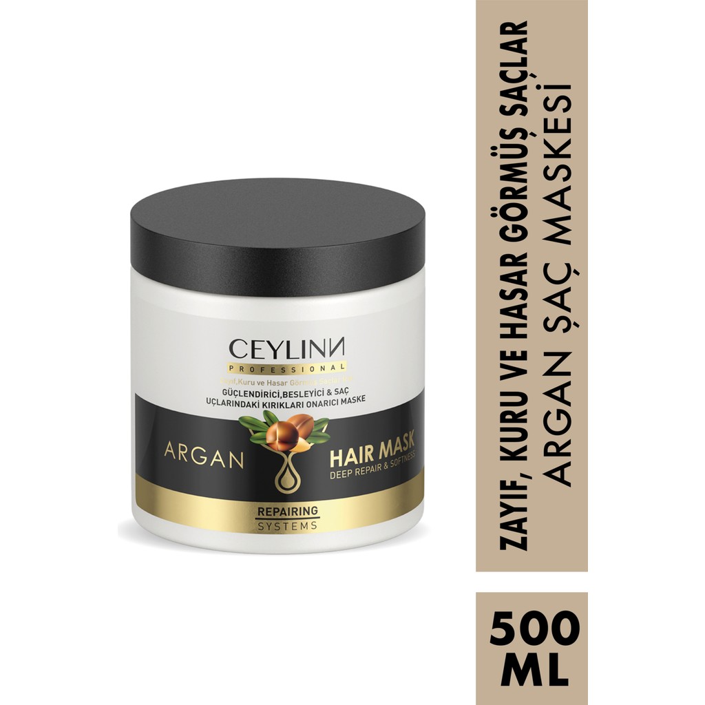 Ceylinn Argan Saç Maskesi Onarıcı Etkiyle Yağlı Saçlar İçin 500 ML Güçlendirici Formül Diğer Fiyatı