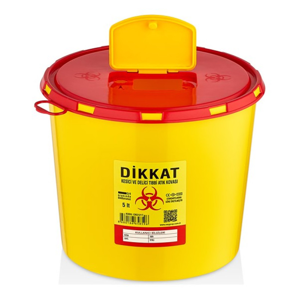 CEYMOP PROFESSIONAL Tıbbi Atık Kovası 5 LT A KALİTE (5 ADET) - 1 Adet Eşya Saklama / Düzenleme Fiyatı