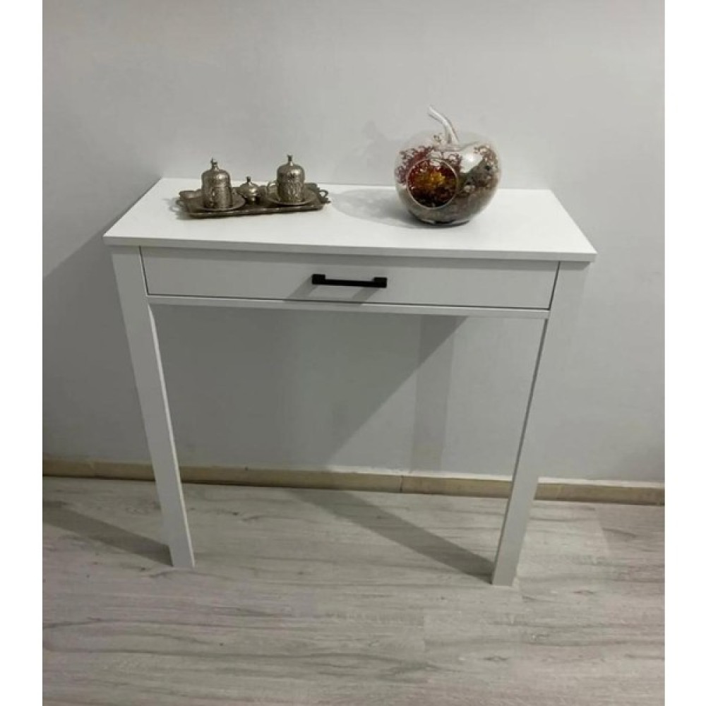 Cfa Dekor Beyaz Kahve Köşesi Masası Ölçüleri 80X33X92 Şeklindedir. (Mdf-Lam (6 Ay Garanti) - KAHVE KÖŞESİ MASASI (BEYAZ 82x33 cm) Duvar Rafı Fiyatı
