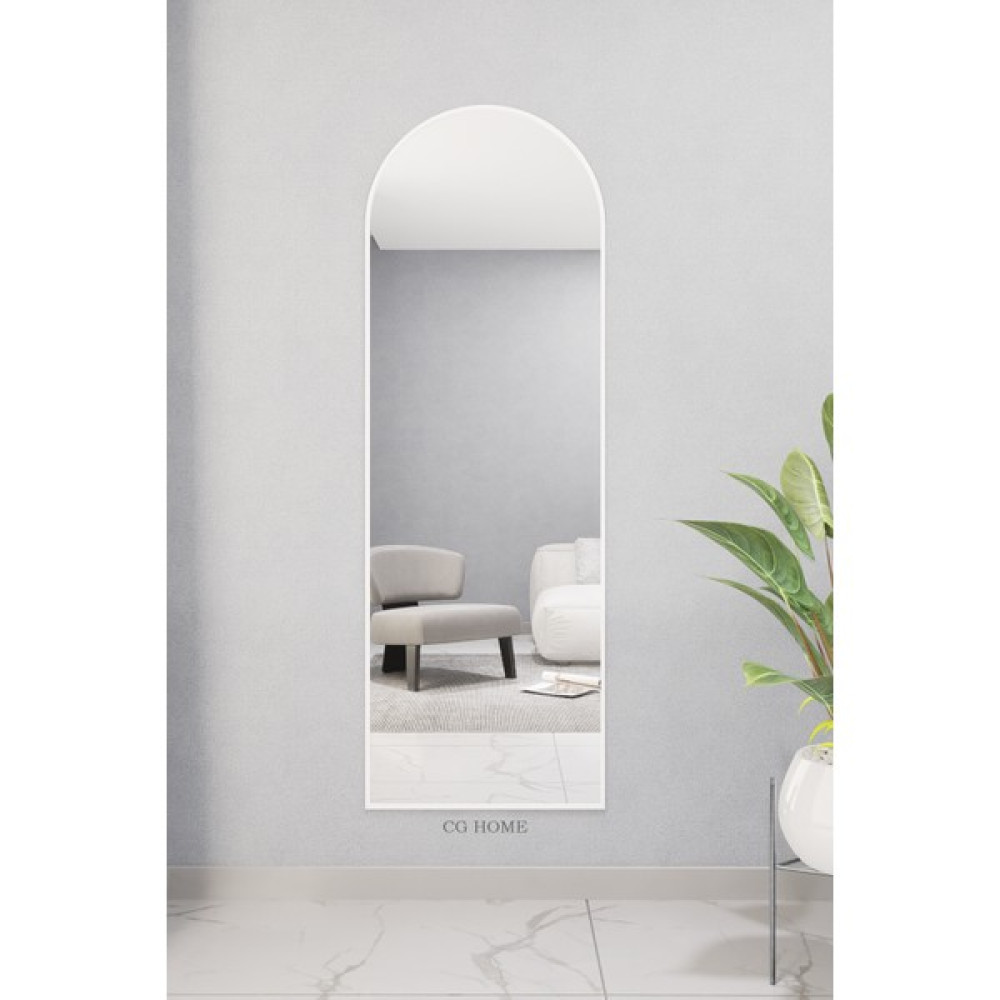 Cg Home Dekoratif Ayna Mdf Kubbeli Boy Ayna Duvar Aynası 180X60 cm - Beyaz Ayna Fiyatı
