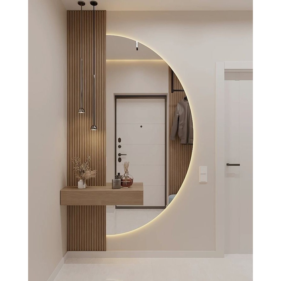 Cg Home LED Ayna, Yarımay Ayna, Dekoratif Ayna, Duvar Aynası, Konsol Aynası, Holl Aynası, Günışığı LED - 180x75 Çerçeveli Ayna Fiyatı