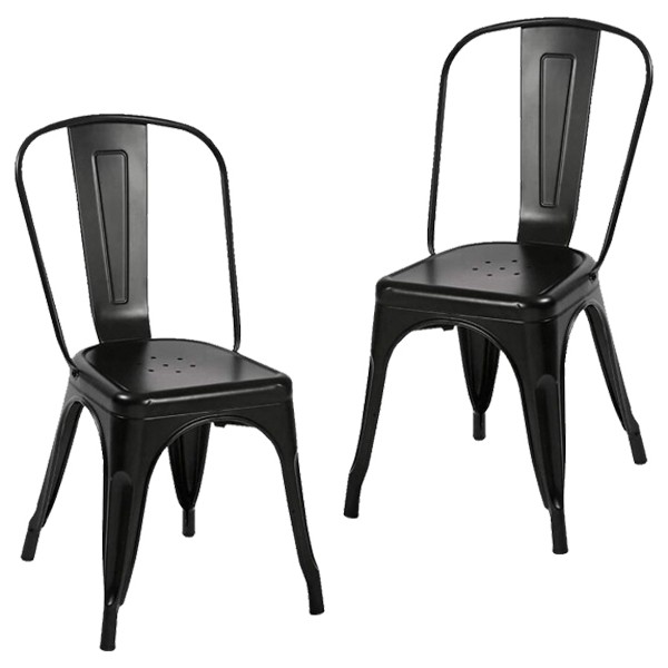 Chairlife Tolix Kolsuz Metal Sandalye-Siyah(2 Adet) Standart Sandalye Fiyatı