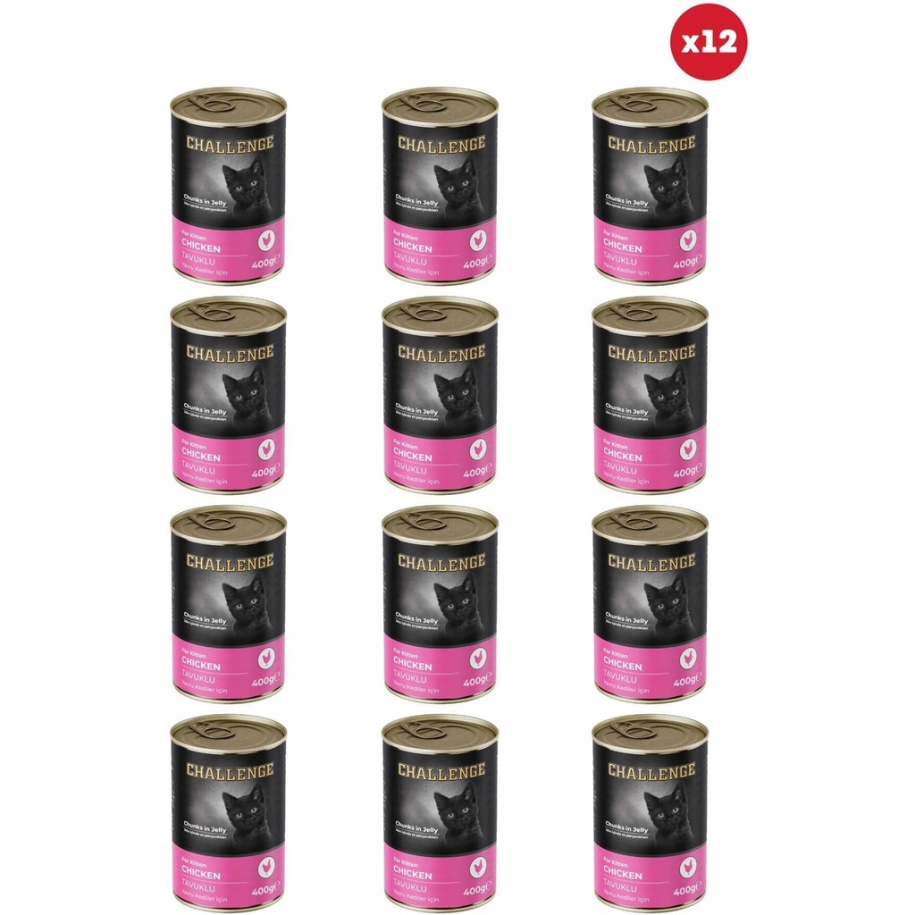 Challenge Tavuklu Yavru Kedi Konservesi Ekonomik 400 gr x 12 Adet Lezzetli Mama Evcil Hayvan Ürünleri Fiyatı