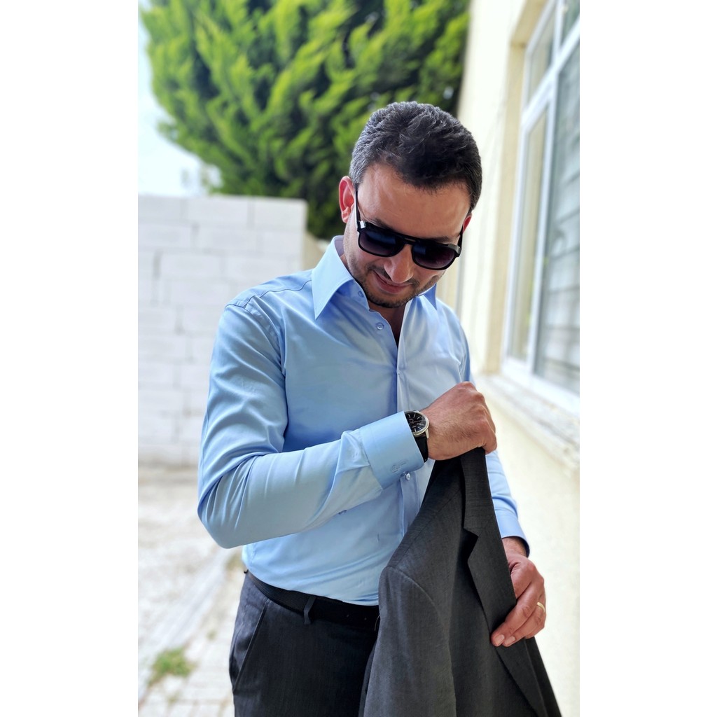 Chamis France Slimfit Açık Mavi Saten Polat Yaka Gömlek Giyim & İç Giyim Fiyatı