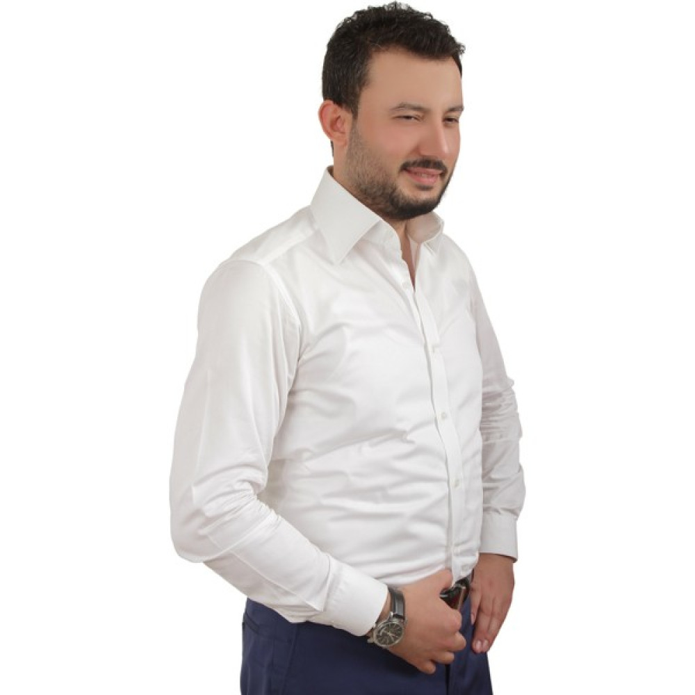 Chamis France Slimfit Beyaz Polat Yaka Gömlek Erkek Gömlek Fiyatı