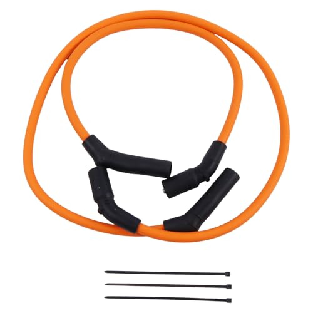 Chamixx 10mm Silicone Orange Spark Plug Wires Kits Compatible with Harley H-D FLT FLHT FLHR FLTR 2009-2015
