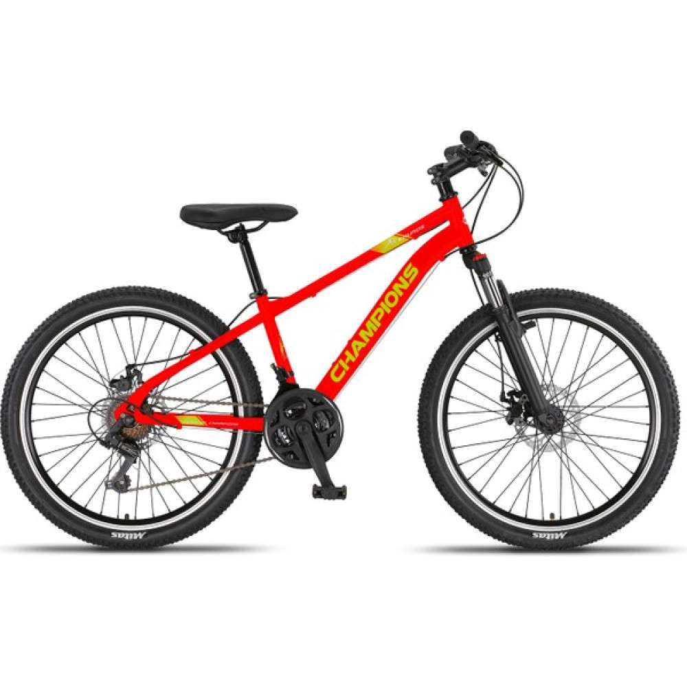 Champıons Kaunos 24" Disk Fren 330 mm Neon Kırmızı-Yeşil Ön Amortisörlü Bisiklet - Kırmızı Oto Boyaları Fiyatı