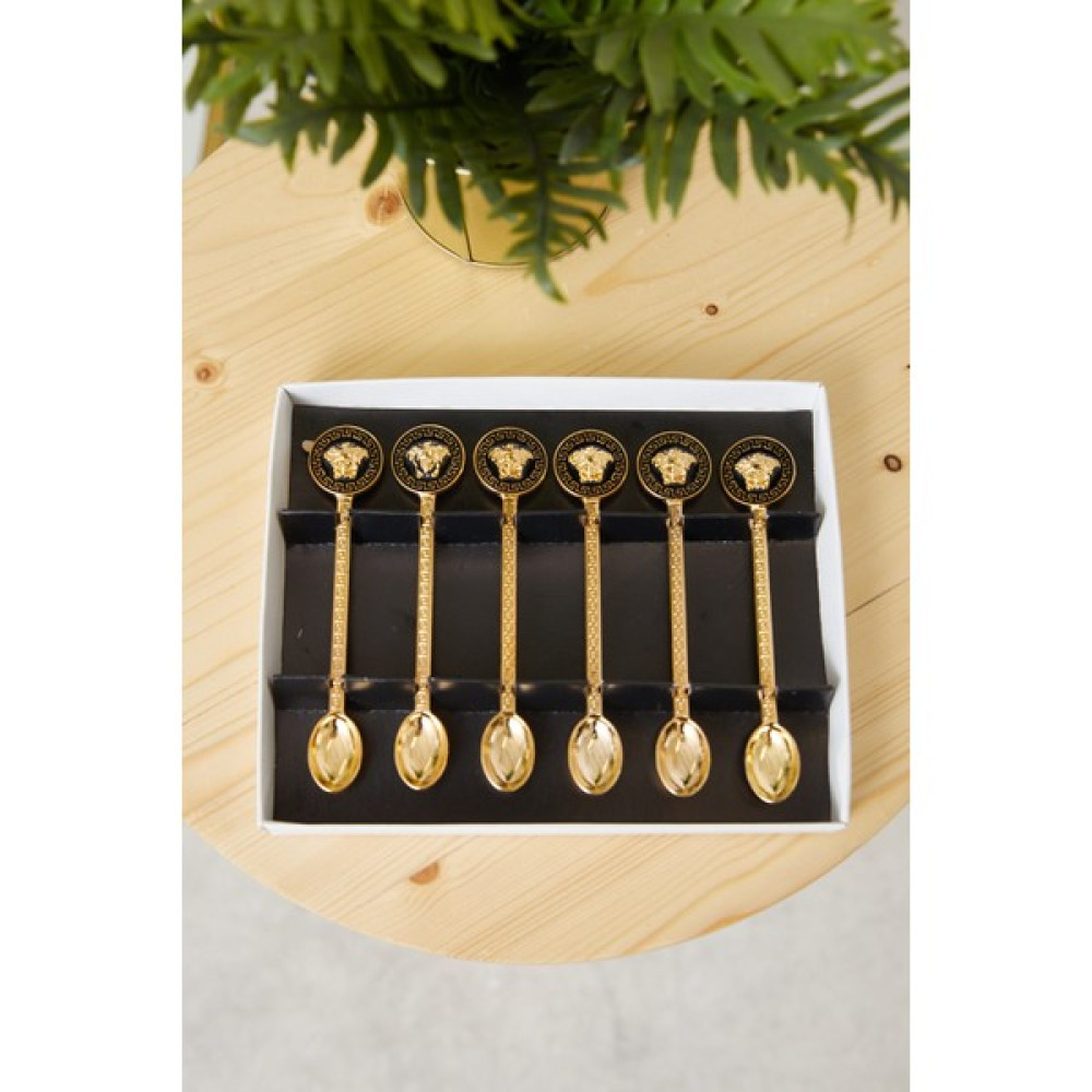 Chance Gift Gold Kaplama Medusa Model 6'lı Çay & Kahve Kaşığı (Siyah) - Siyah Çatal / Kaşık / Bıçak Takımları Fiyatı