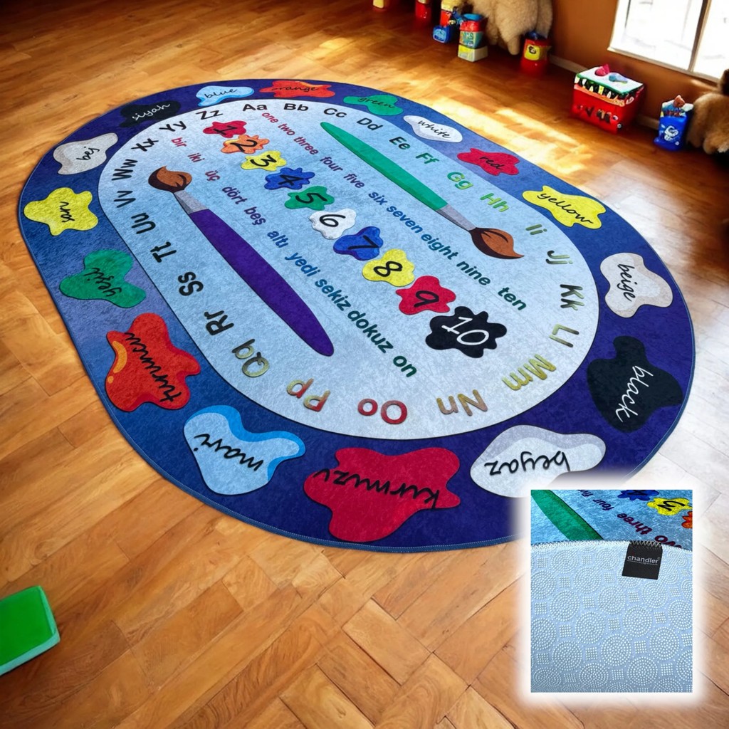 Chandler Home Pallet And Colors Mavi Dijital Eğitici Çocuk Halısı - 160 x 230 cm SSD / Solid State Drive Fiyatı