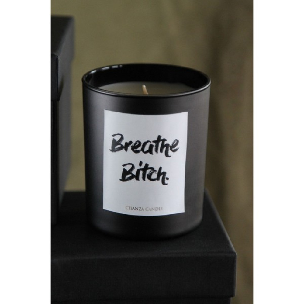 Chanza Home Motivasyon Breath B*tch Tasarım Vanilya Kokulu Siyah Bardak Mum Oto Boyaları Fiyatı