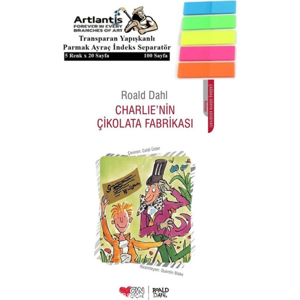 Charlie'nin Çikolata Fabrikası Karton Kapak 1 Adet Fosforlu Transparan Kitap Ayraç 1 Paket - Roald Dahl - Standart Çocuk Masal Fiyatı