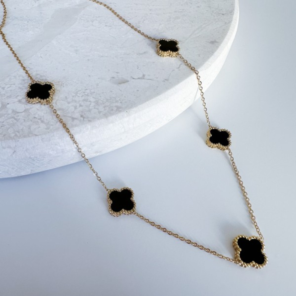 Charmlucky Çelik Van Cleef Siyah Yonca Kolye Altın, Takı & Aksesuar Fiyatı