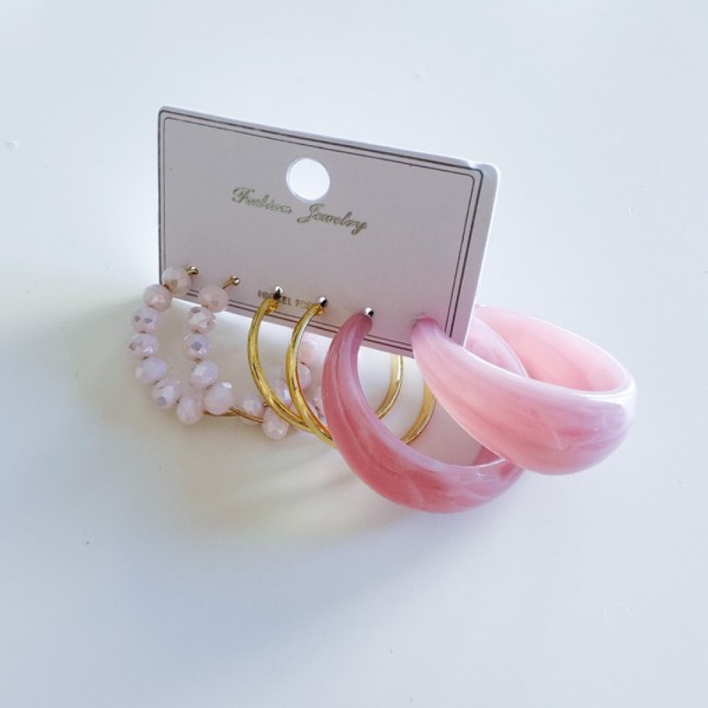 Charmlucky Yaz Küpe Seti 2 - Pembe Bijuteri Küpe Fiyatı