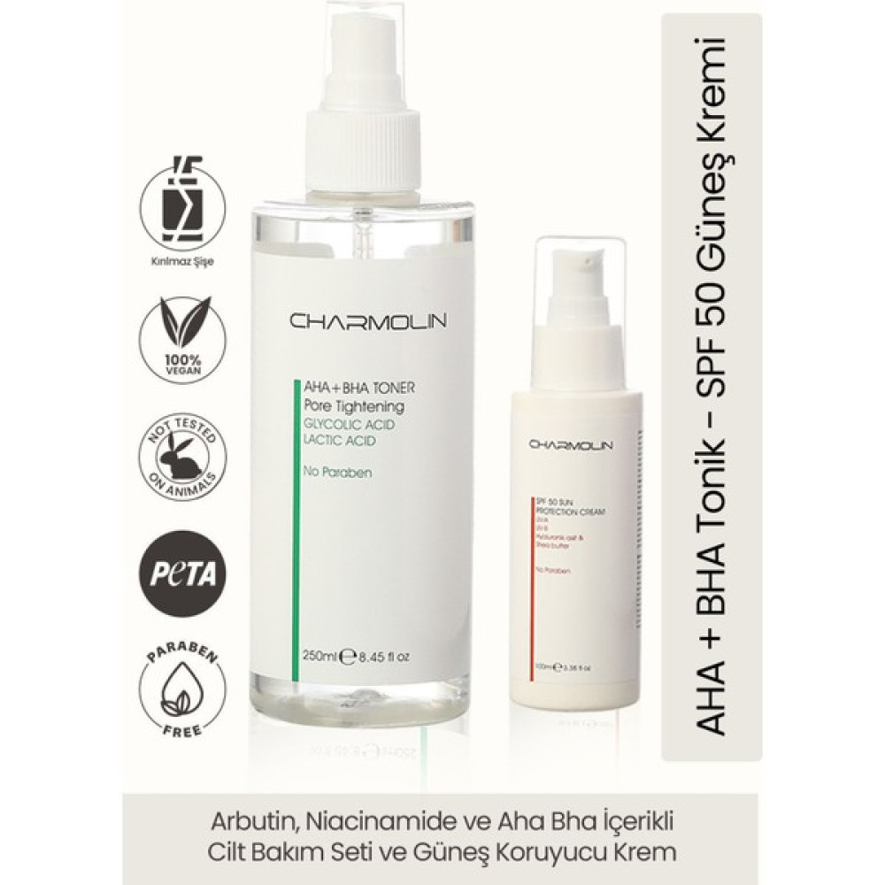 Charmolin Arbutin , Niacinamide ve Aha Bha Içerikli Cilt Bakım Seti ve Güneş Koruyucu Krem Oto Boyaları Fiyatı