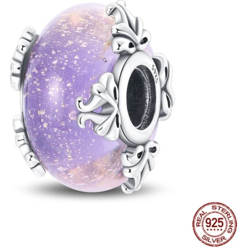 Charmy Accessory Lila Murano Charm | 925 Ayar Gümüş Saat ve Bileklik Aksesuarı Fiyatı